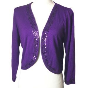 NWOT Joan Rivers Sweater Knit Shrug w/ Sequins